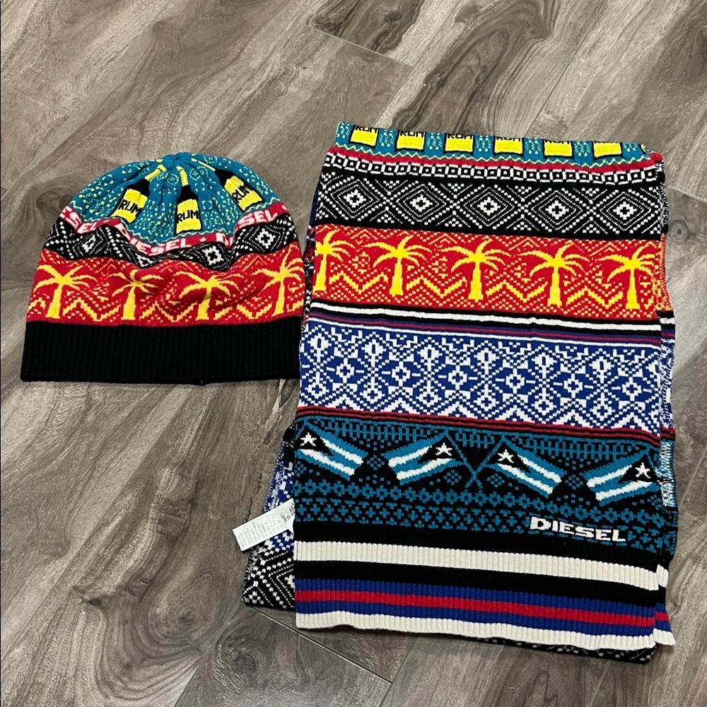 🔥🔥Diesel Multicolor Knit Set with Tropical Patterns